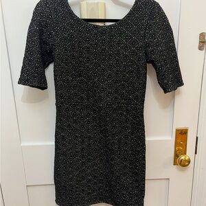 Free People Textured Black and White Mini Dress